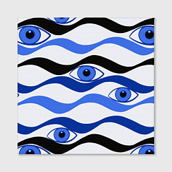 Холст квадратный Глазки плывущие в голубых волнах, цвет: 3D-принт — фото 2
