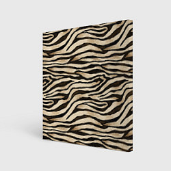 Холст квадратный Шкура зебры и белого тигра, цвет: 3D-принт