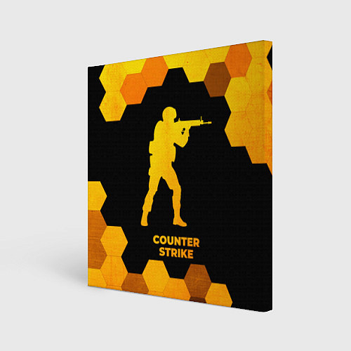 Картина квадратная Counter Strike - gold gradient / 3D-принт – фото 1