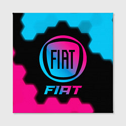 Холст квадратный Fiat - neon gradient, цвет: 3D-принт — фото 2