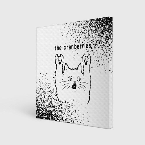 Картина квадратная The Cranberries рок кот на светлом фоне / 3D-принт – фото 1