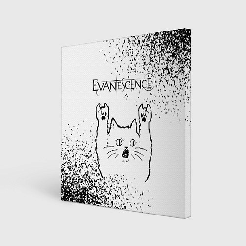 Картина квадратная Evanescence рок кот на светлом фоне / 3D-принт – фото 1