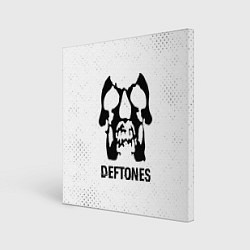 Холст квадратный Deftones glitch на светлом фоне, цвет: 3D-принт