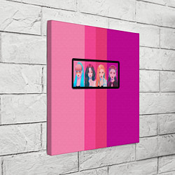 Холст квадратный Группа Black pink на фоне оттенков розового, цвет: 3D-принт — фото 2