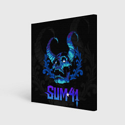 Холст квадратный Sum41 horns skull, цвет: 3D-принт