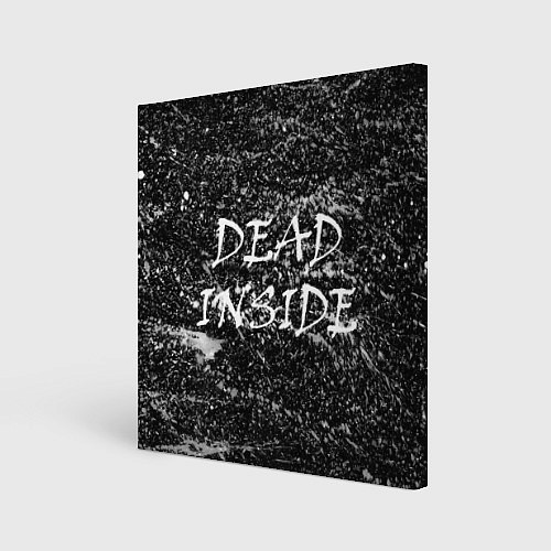 Картина квадратная Dead Inside надпись и брызги / 3D-принт – фото 1