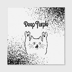 Холст квадратный Deep Purple рок кот на светлом фоне, цвет: 3D-принт — фото 2