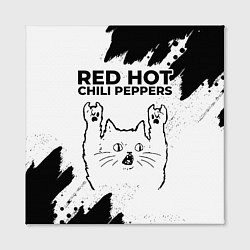 Холст квадратный Red Hot Chili Peppers рок кот на светлом фоне, цвет: 3D-принт — фото 2