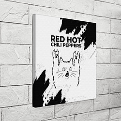 Холст квадратный Red Hot Chili Peppers рок кот на светлом фоне, цвет: 3D-принт — фото 2