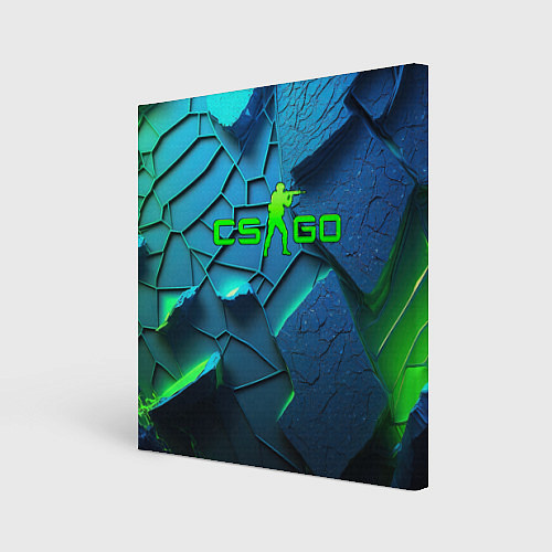 Картина квадратная CS GO blue green style / 3D-принт – фото 1