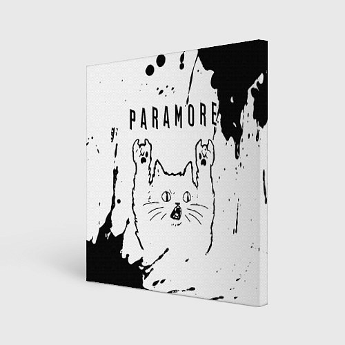 Картина квадратная Paramore рок кот на светлом фоне / 3D-принт – фото 1