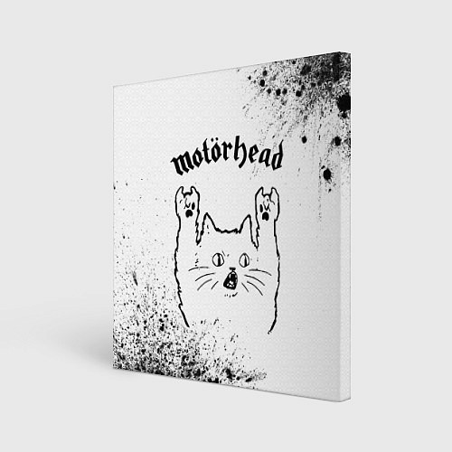 Картина квадратная Motorhead рок кот на светлом фоне / 3D-принт – фото 1