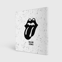 Холст квадратный Rolling Stones glitch на светлом фоне, цвет: 3D-принт