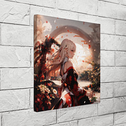 Холст квадратный Японская девушка при закате солнца, цвет: 3D-принт — фото 2