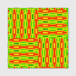 Холст квадратный Паттерн зеленый с оранжевым, цвет: 3D-принт — фото 2