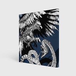 Холст квадратный Орёл против змеи, цвет: 3D-принт