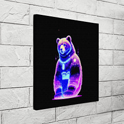Холст квадратный Космический светящийся мишка, цвет: 3D-принт — фото 2