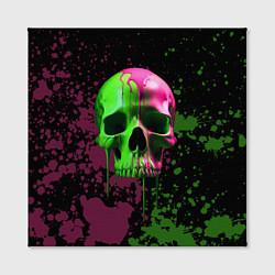 Холст квадратный Кислотный череп в краске, цвет: 3D-принт — фото 2