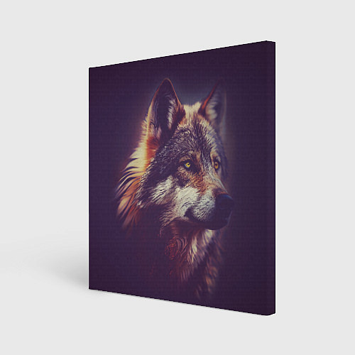 Картина квадратная Задумчивый волк / 3D-принт – фото 1