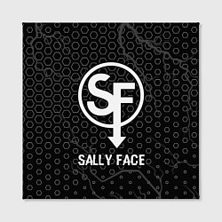 Холст квадратный Sally Face glitch на темном фоне, цвет: 3D-принт — фото 2