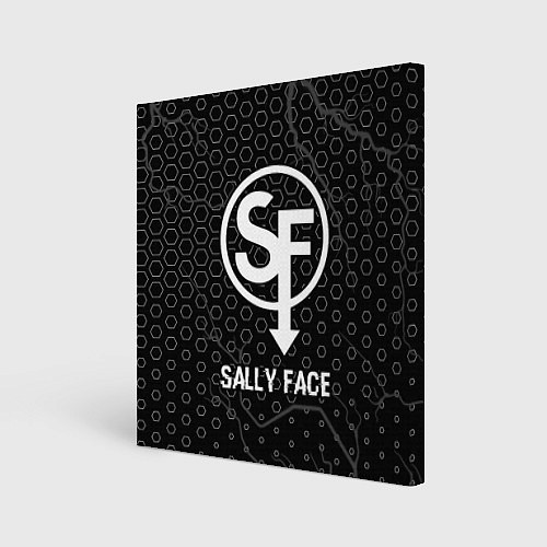 Картина квадратная Sally Face glitch на темном фоне / 3D-принт – фото 1