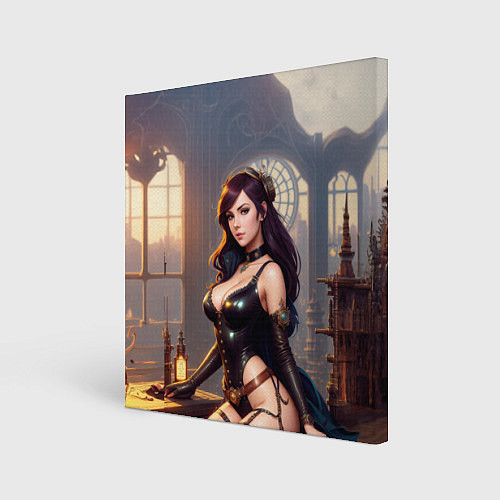 Картина квадратная Красивая девушка в стиле стимпанк / 3D-принт – фото 1