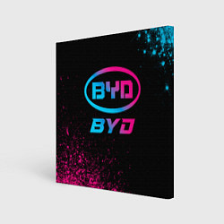 Холст квадратный BYD - neon gradient, цвет: 3D-принт