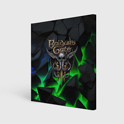 Картина квадратная Baldurs Gate 3 black blue neon