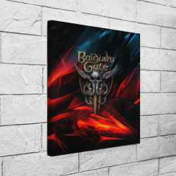 Холст квадратный Baldurs Gate 3 logo, цвет: 3D-принт — фото 2