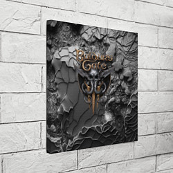 Холст квадратный Baldurs Gate 3 logo dark, цвет: 3D-принт — фото 2