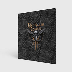 Картина квадратная Baldurs Gate 3 logo dark black