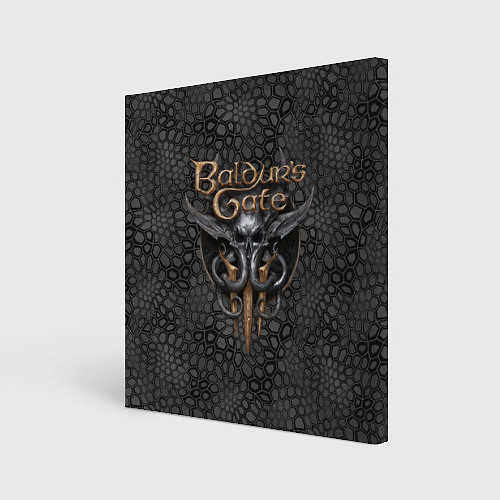 Картина квадратная Baldurs Gate 3 logo dark black / 3D-принт – фото 1