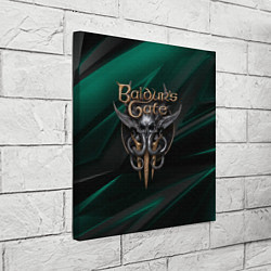 Холст квадратный Baldurs Gate 3 logo green geometry, цвет: 3D-принт — фото 2