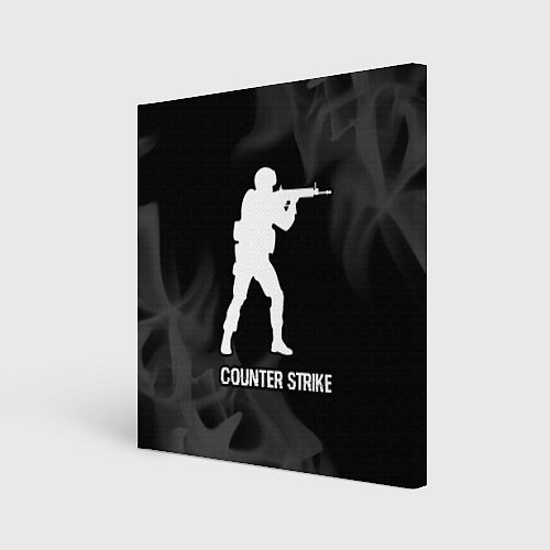 Картина квадратная Counter Strike glitch на темном фоне / 3D-принт – фото 1