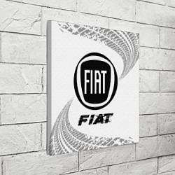Холст квадратный Fiat speed на светлом фоне со следами шин, цвет: 3D-принт — фото 2