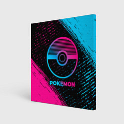 Холст квадратный Pokemon - neon gradient, цвет: 3D-принт