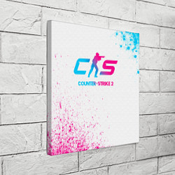 Холст квадратный Counter-Strike 2 neon gradient style, цвет: 3D-принт — фото 2