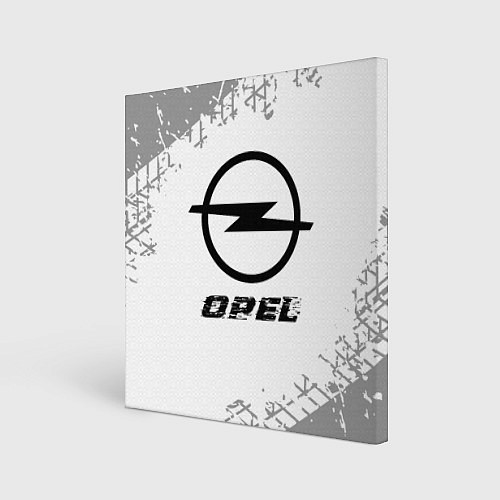Картина квадратная Opel speed на светлом фоне со следами шин / 3D-принт – фото 1