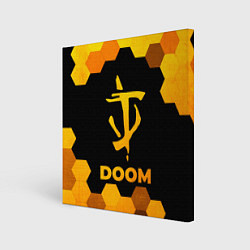 Картина квадратная Doom - gold gradient