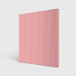 Холст квадратный Полосатый красный утонченный, цвет: 3D-принт