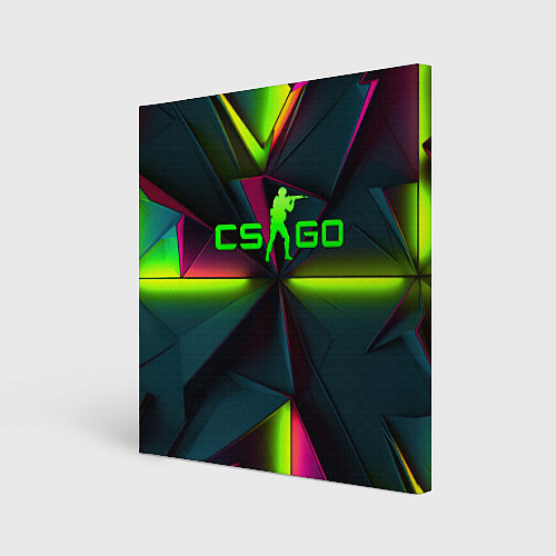 Картина квадратная CS GO green neon / 3D-принт – фото 1