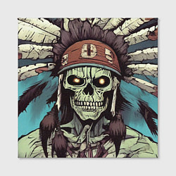 Холст квадратный Индеец зомби с перьями на голове, цвет: 3D-принт — фото 2