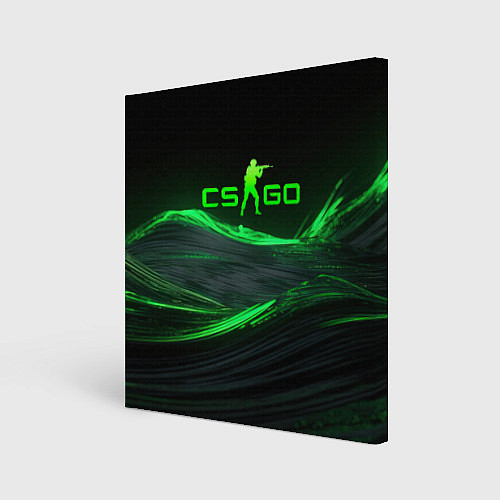 Картина квадратная CSGO neon green logo / 3D-принт – фото 1