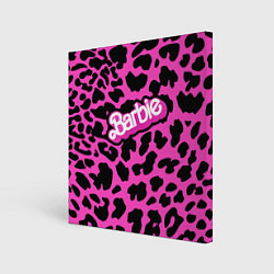 Холст квадратный Барби розовый леопардовый принт, цвет: 3D-принт