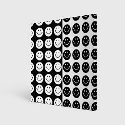 Картина квадратная Smiley black and white