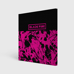 Холст квадратный Black pink - emblem - pattern - music, цвет: 3D-принт
