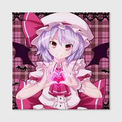 Холст квадратный Touhou Project Remilia Scarlet i love u, цвет: 3D-принт — фото 2