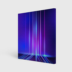 Холст квадратный Neon glow - vaporwave - strips, цвет: 3D-принт