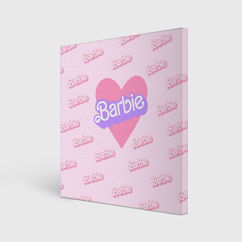 Картина квадратная Барби и розовое сердце: паттерн / 3D-принт – фото 1