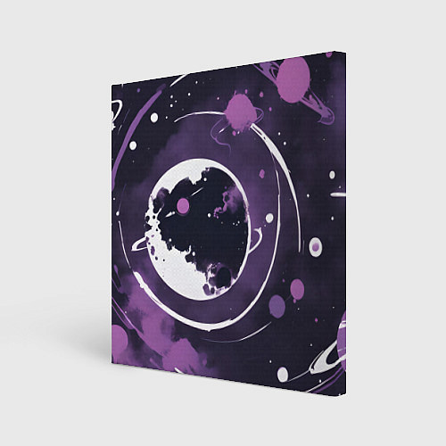 Картина квадратная Фиолетовый космос - нейросеть / 3D-принт – фото 1